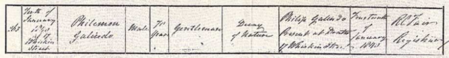 Philemons Death Certificate